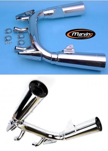 'Marving' Road '4-2 'slip-on Chrome (BS street legal) (1200)