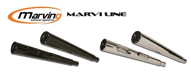 Marving 'Marvi' Type Silencer = Slip-On Silencer (Slips on to Original Downpipe)